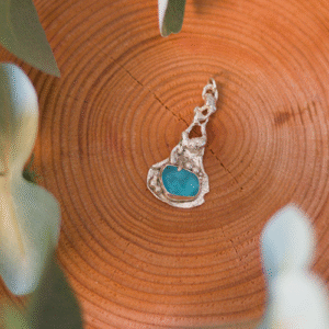molten-metal-and-sea-glass-pendant